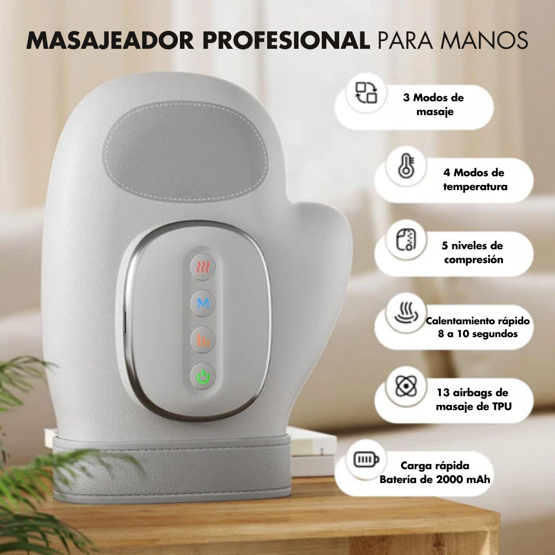 Guante masajeador portátil con calor