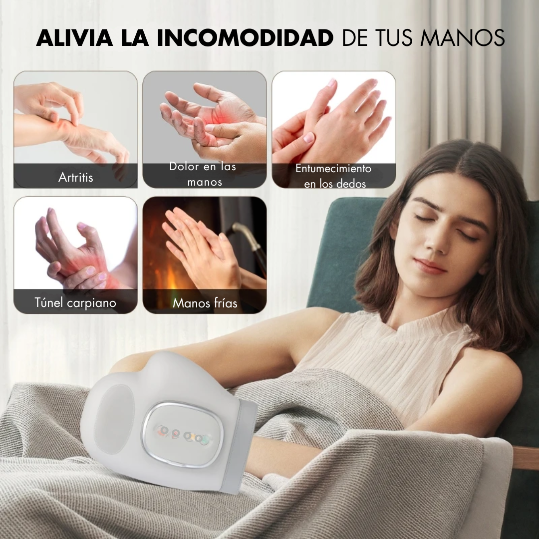 Guante masajeador portátil con calor