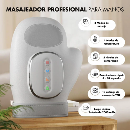 Guante masajeador portátil con calor